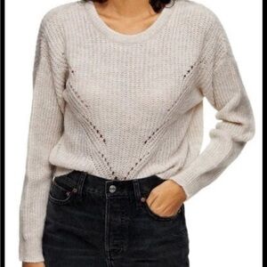 Topshop Sweater Pretty Wave Pattern Women Oatmeal  Size 14